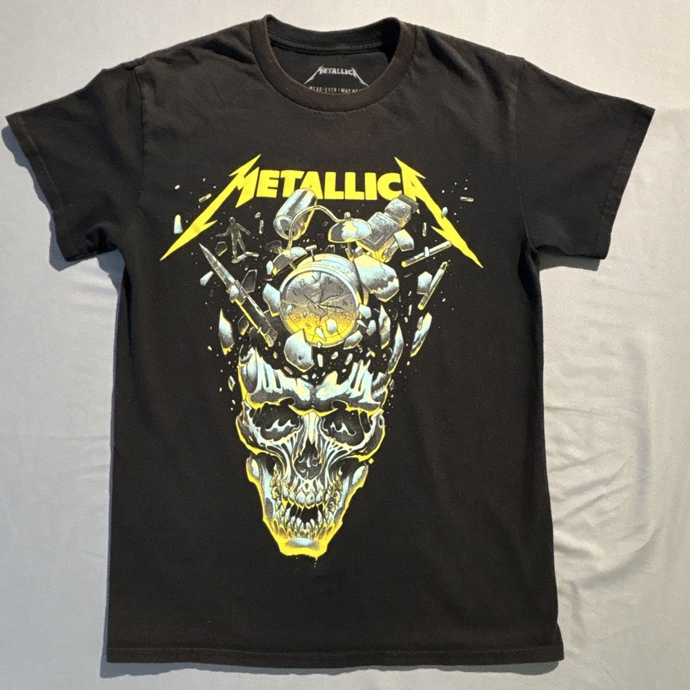 Metallica M72 World Tour 2023 2024 Graphic T-Shirt Black Small Skull Concert Tee